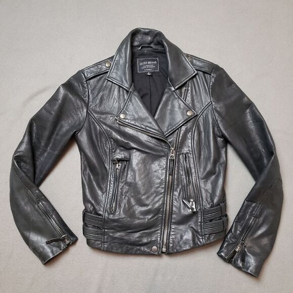 Lucky Brand 100% Lamb Leather Skin Jacket Size small - Picture 1 of 16